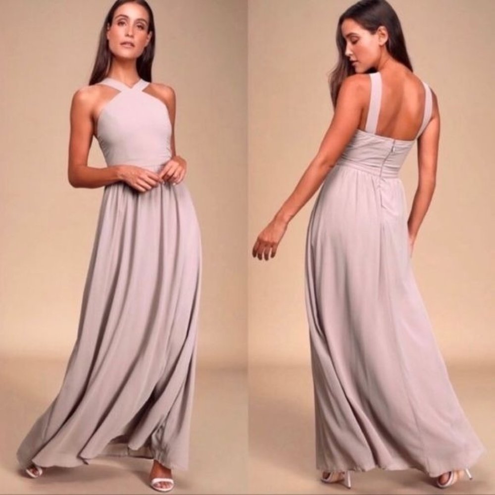 LULU’S air of romance maxi bridesmaid wedding event party dress blush size XS